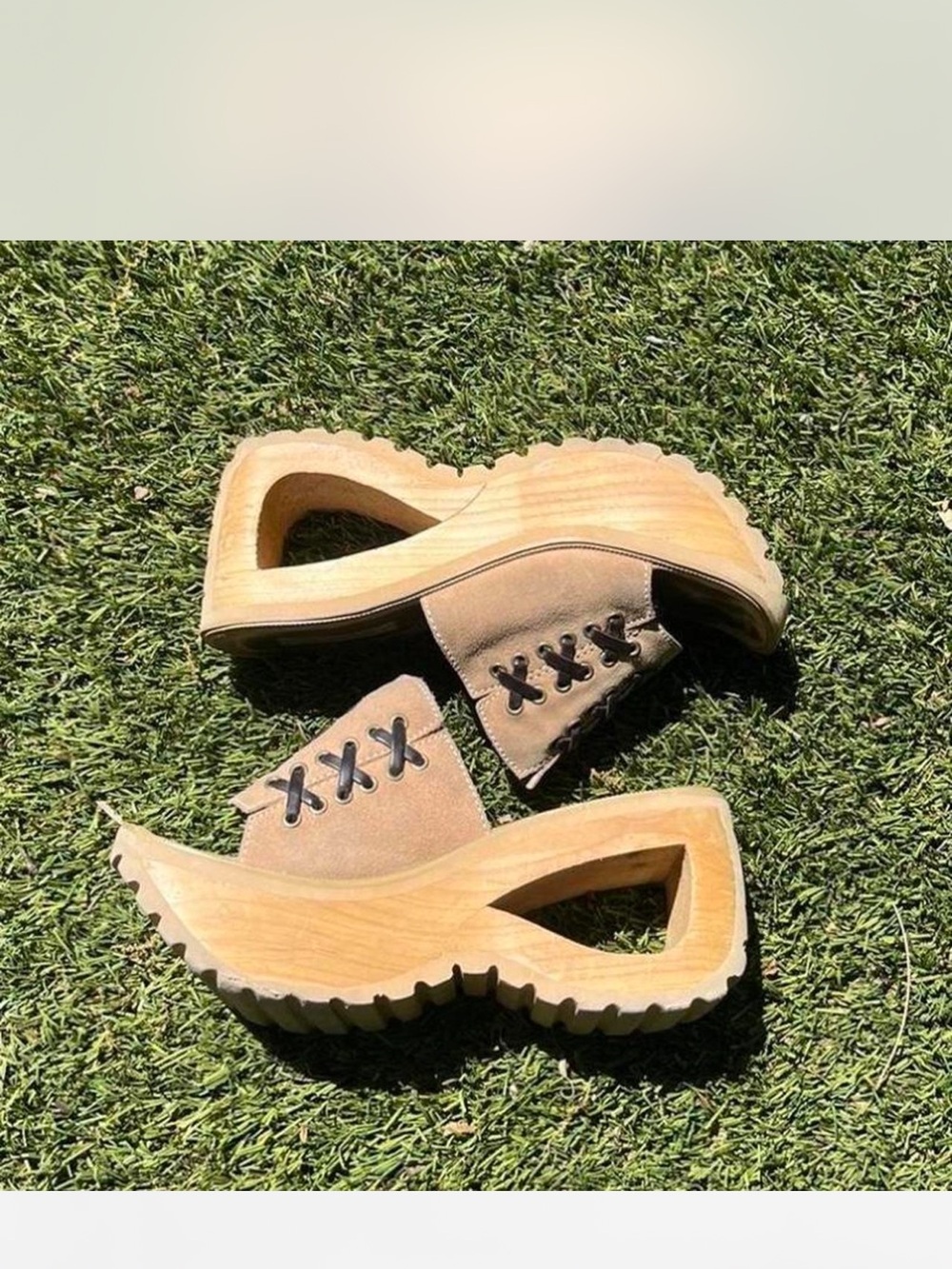 Y2K Platform Wedge Sandals w/Funky Hole in Wedge